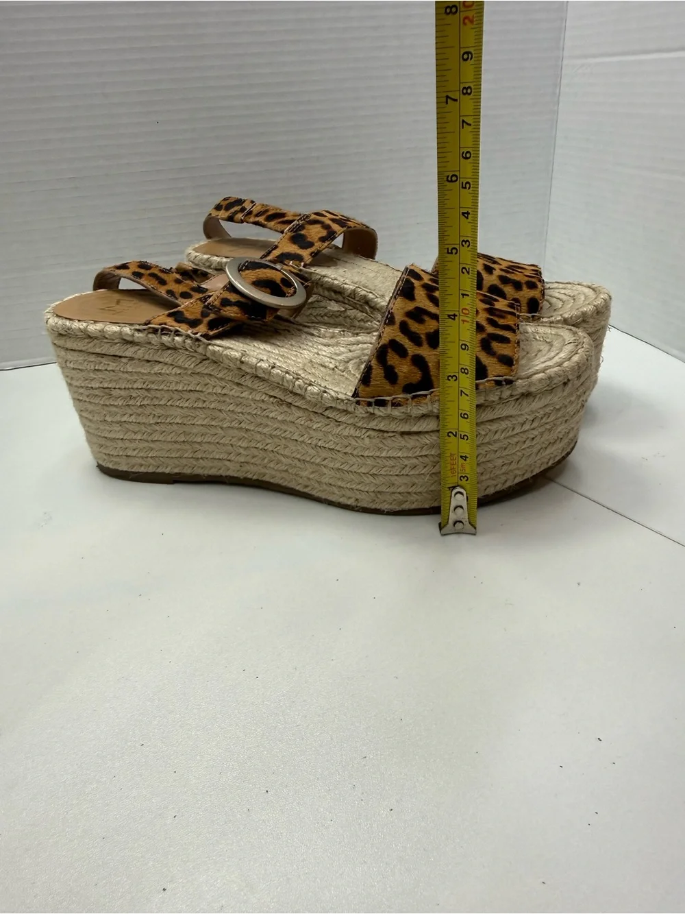 Marc Fisher Leopard Print Espadrille Platform Sandals size 10